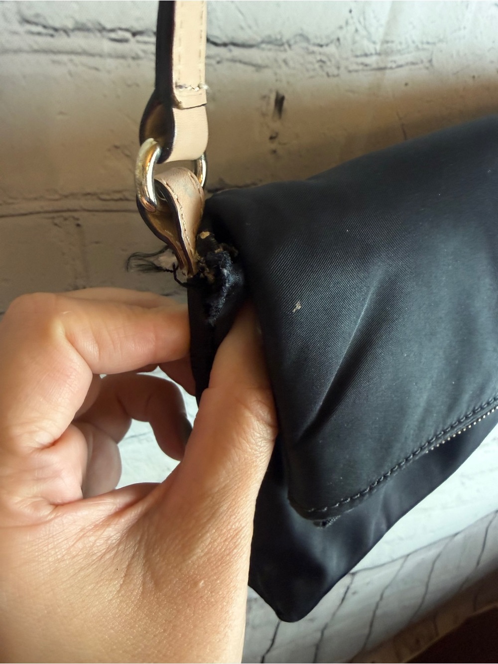 Kate Spade Black Foldover Crossbody Bag Nylon & Leather 9x6 - Picture 8 of 11
